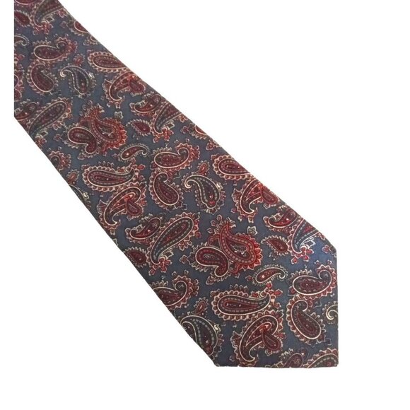 London Fog Vintage Cornflower Blue Paisley New Standard Width Tie - Picture 1 of 4